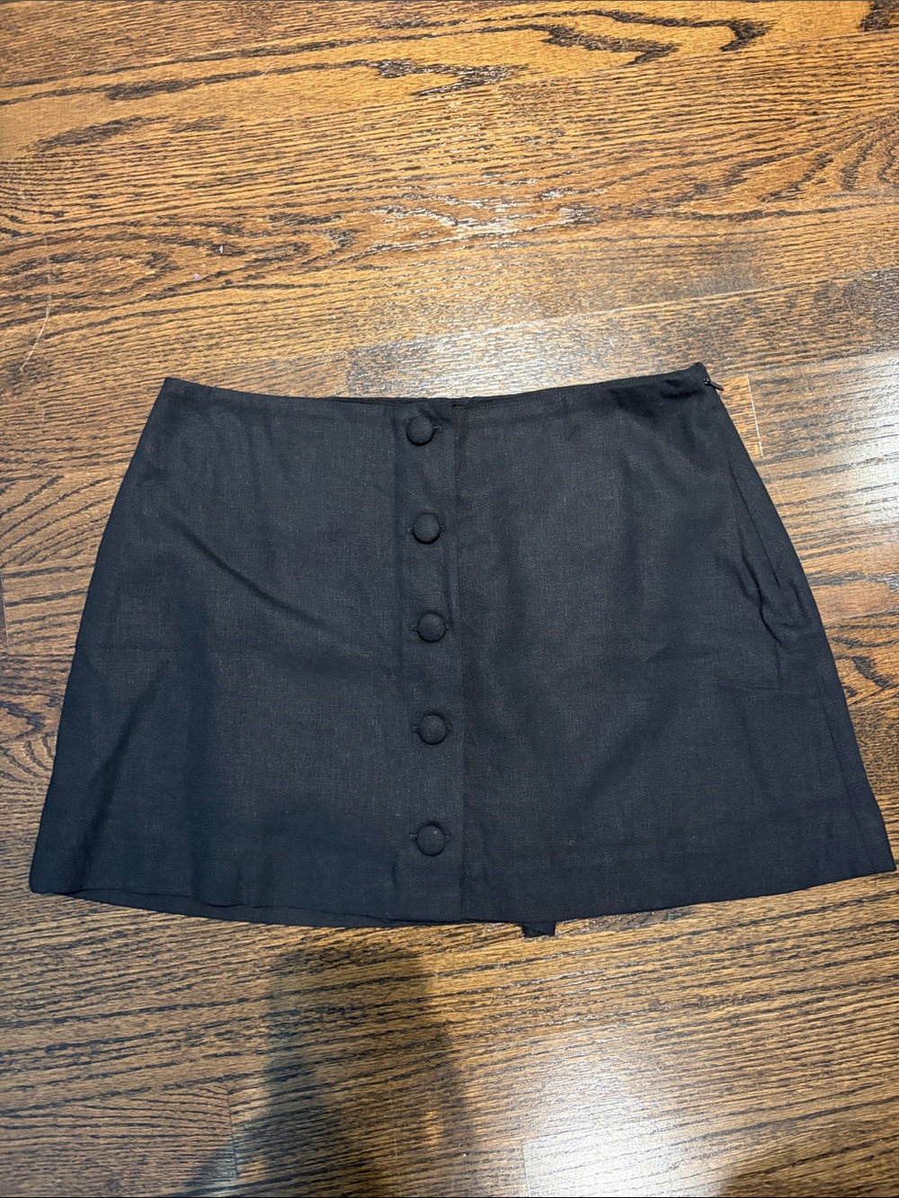 GAP Black Button-Front Mini Skirt